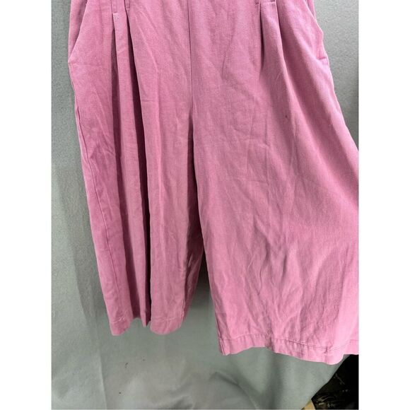 Davi & Dani Pink Wide Leg Embroidered Daisy Overalls Jumpsuit Size 1X - Picture 11 of 13